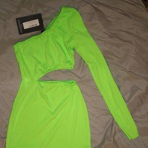 Lime green cutout dress